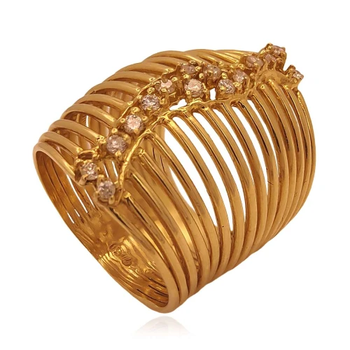 Anel Ouro 18K E Diamantes