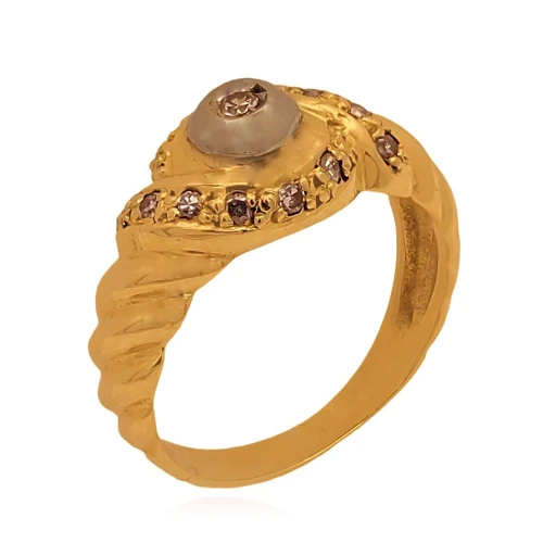 Anel Ouro 18K E Diamantes
