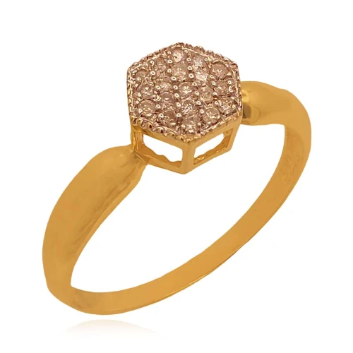 Anel Ouro 18K E Diamantes