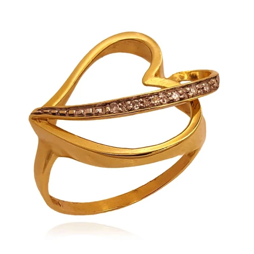 Anel Ouro 18K E Diamantes