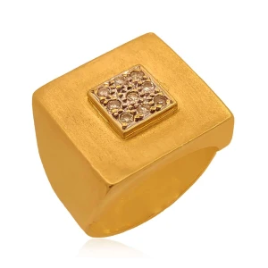 Anel Ouro 18K E Diamantes