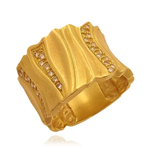 Anel Ouro 18K E Diamantes