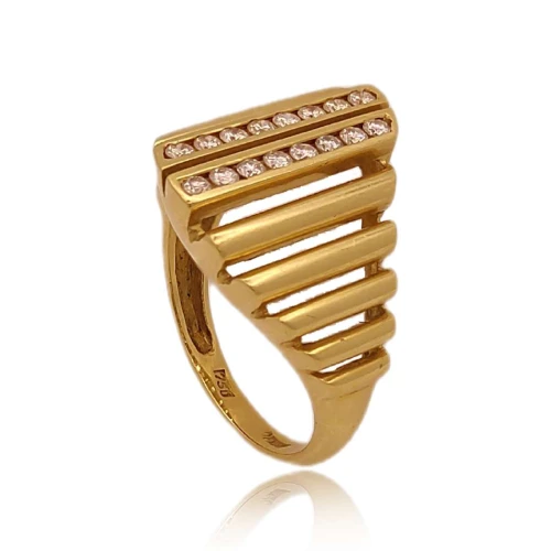 Anel Ouro 18K E Diamantes