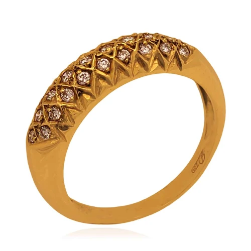 Anel Ouro 18K E Diamantes