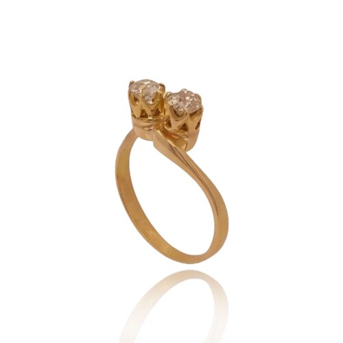 Anel Ouro 18K E Diamantes
