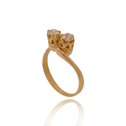 Anel Ouro 18K E Diamantes