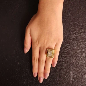 Anel Ouro 18K E Diamantes
