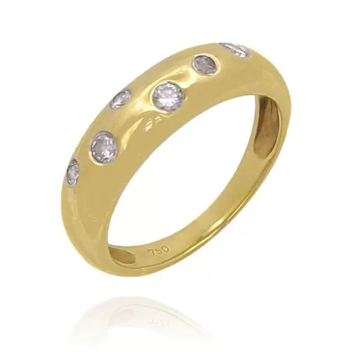 Anel Ouro 18K E Diamantes