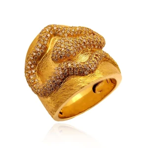 Anel Ouro 18K E Diamantes