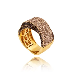 Anel Ouro 18K E Diamantes