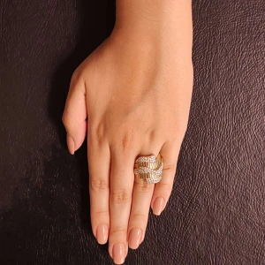 Anel Ouro 18K E Diamantes