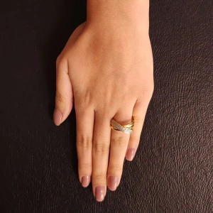 Anel Ouro 18K E Diamantes