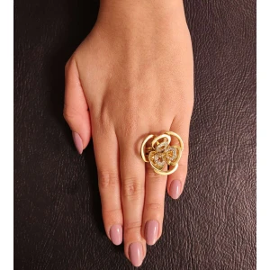 Anel Ouro 18K E Diamantes