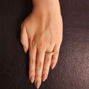 Anel Ouro 18K E Diamantes