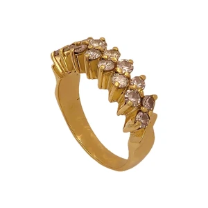 Anel Ouro 18K E Diamantes