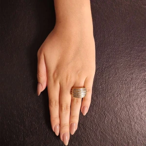 Anel Ouro 18K E Diamantes