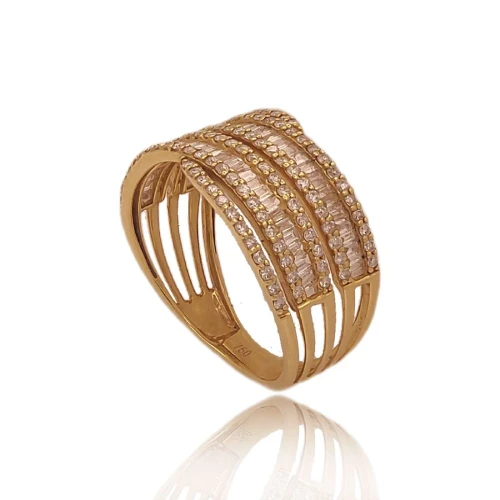 Anel Ouro 18K E Diamantes