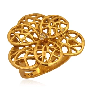Anel Ouro 18K E Diamantes