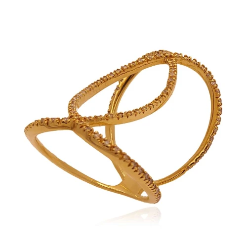 Anel Ouro 18K E Diamantes