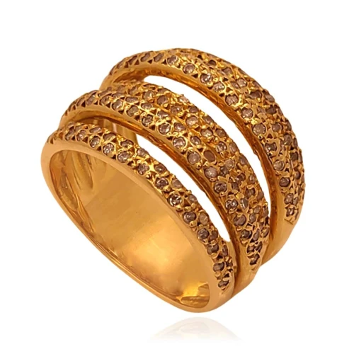 Anel Ouro 18K E Diamantes