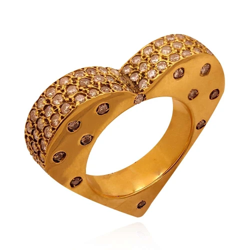 Anel Ouro 18K E Diamantes