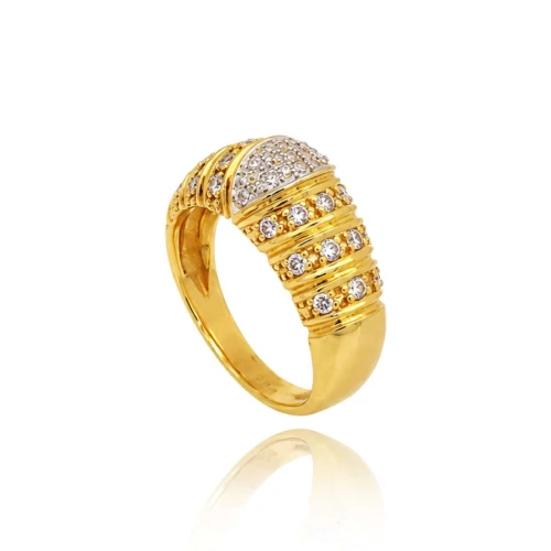 Anel Ouro 18K E Diamantes