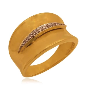 Anel Ouro 18K E Diamantes