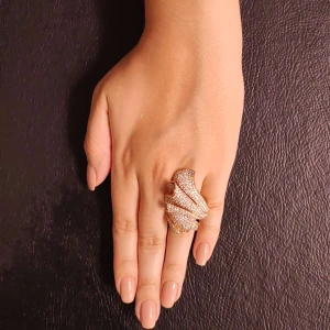 Anel Ouro 18K E Diamantes