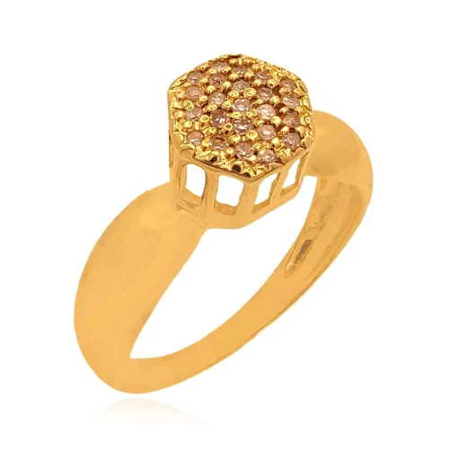 Anel Ouro 18K E Diamantes