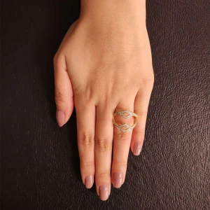 Anel Ouro 18K E Diamantes