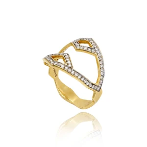 Anel Ouro 18K E Diamantes