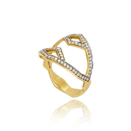 Anel Ouro 18K E Diamantes