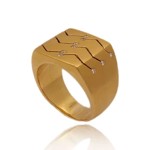 Anel Ouro 18K E Diamantes