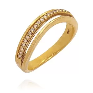 Anel Ouro 18K E Diamantes