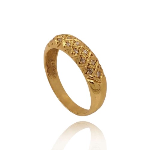 Anel Ouro 18K E Diamantes