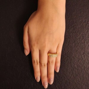 Anel Ouro 18K E Diamantes