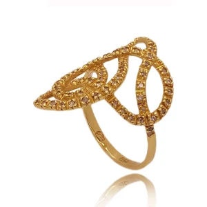 Anel Ouro 18K E Diamantes