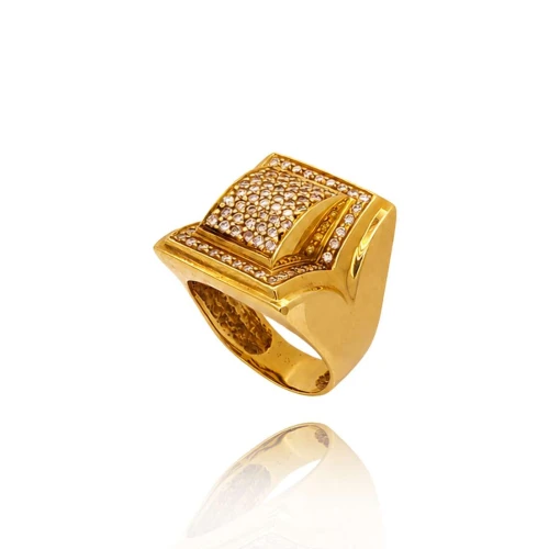 Anel Ouro 18K E Diamantes