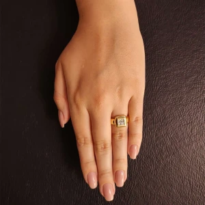 Anel Ouro 18K E Diamantes