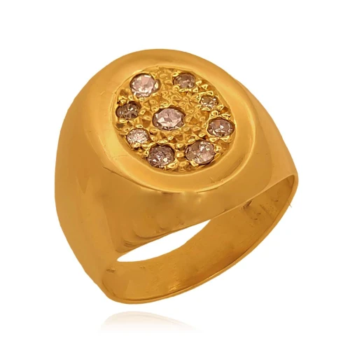 Anel Ouro 18K E Diamantes