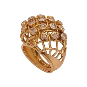 Anel Ouro 18K E Diamantes