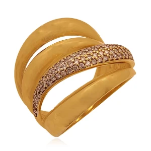 Anel Ouro 18K E Diamantes