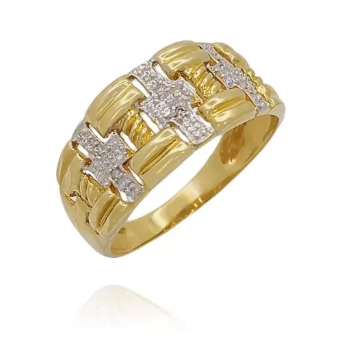 Anel Ouro 18K E Diamantes