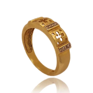 Anel Ouro 18K E Diamantes