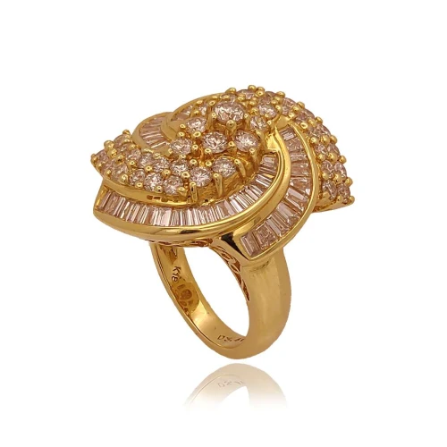 Anel Ouro 18K E Diamantes