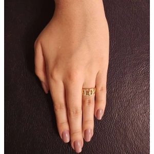Anel Ouro 18K E Diamantes