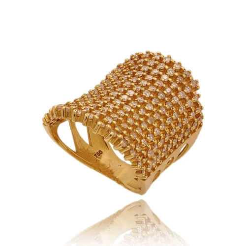 Anel Ouro 18K E Diamantes