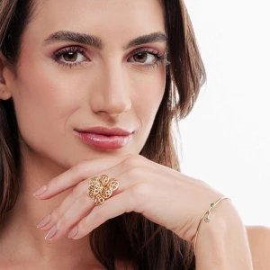 Anel Ouro 18K E Diamantes