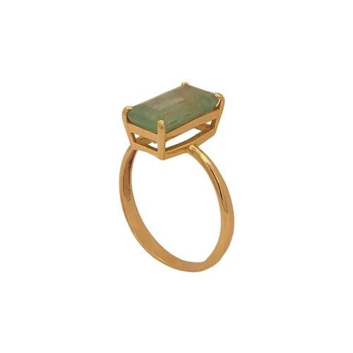 Anel Ouro 18K E Esmeralda