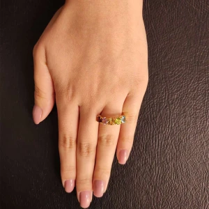 Anel Ouro 18K E Pedras Brasileiras
